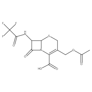 (6R,7R)-3-[(acetyloxy)methyl]-8-oxo-7-(2,2,2-trifluoroacetamido)-5-thia-1-azabicyclo[4.2.0]oct-2-ene-2-carboxylic acid结构式