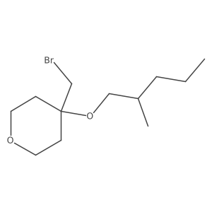 4-(Bromomethyl)-4-[(2-methylpentyl)oxy]oxane结构式