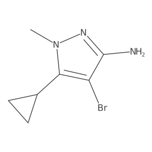 4-Bromo-5-cyclopropyl-1-methyl-1H-pyrazol-3-amine结构式
