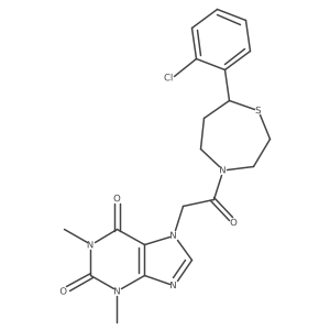 7-(2-(7-(2-chlorophenyl)-1,4-thiazepan-4-yl)-2-oxoethyl)-1,3-dimethyl-1H-purine-2,6(3H,7H)-dione Structure