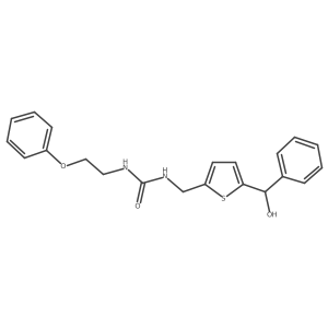 3-({5-[Hydroxy(phenyl)methyl]thiophen-2-yl}methyl)-1-(2-phenoxyethyl)urea Structure
