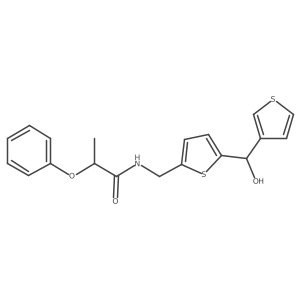 N-((5-(hydroxy(thiophen-3-yl)methyl)thiophen-2-yl)methyl)-2-phenoxypropanamide结构式