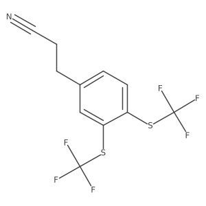 (3,4-Bis(trifluoromethylthio)phenyl)propanenitrile结构式