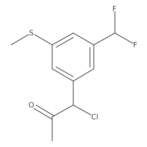1-Chloro-1-(3-(difluoromethyl)-5-(methylthio)phenyl)propan-2-one结构式