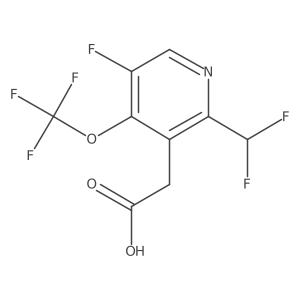 2-(Difluoromethyl)-5-fluoro-4-(trifluoromethoxy)pyridine-3-acetic acid结构式