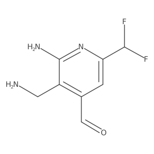 2-Amino-3-(aminomethyl)-6-(difluoromethyl)isonicotinaldehyde结构式