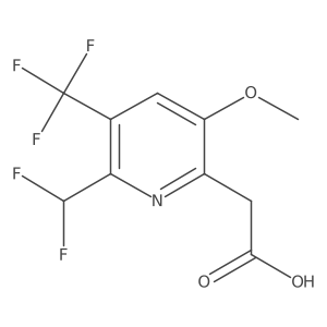 2-(Difluoromethyl)-5-methoxy-3-(trifluoromethyl)pyridine-6-acetic acid结构式