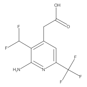 2-(2-Amino-3-(difluoromethyl)-6-(trifluoromethyl)pyridin-4-yl)acetic acid结构式