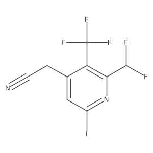 2-(Difluoromethyl)-6-iodo-3-(trifluoromethyl)pyridine-4-acetonitrile结构式