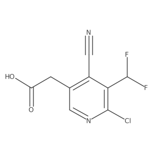 2-(6-Chloro-4-cyano-5-(difluoromethyl)pyridin-3-yl)acetic acid结构式