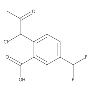 2-(1-Chloro-2-oxopropyl)-5-(difluoromethyl)benzoic acid Structure