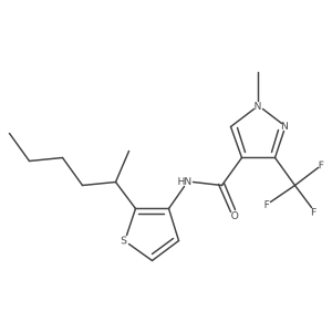N-[2-(Hexan-2-yl)-3-thienyl]-1-methyl-3-(trifluoromethyl)-1H-pyrazole-4-carboxamide结构式