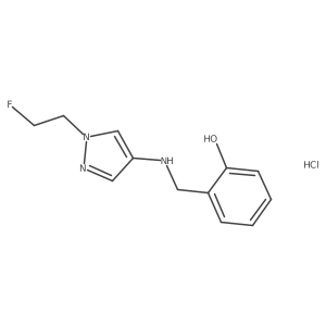 2-[[[1-(2-Fluoroethyl)pyrazol-4-yl]amino]methyl]phenol;hydrochloride Structure