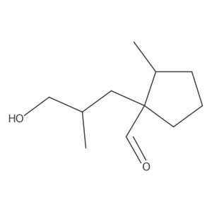 1-(3-Hydroxy-2-methylpropyl)-2-methylcyclopentane-1-carbaldehyde Structure