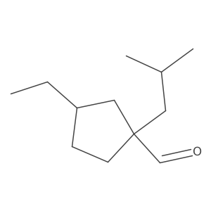3-Ethyl-1-(2-methylpropyl)cyclopentane-1-carbaldehyde结构式