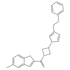 (5-fluorobenzo[b]thiophen-2-yl)(3-(4-(phenoxymethyl)-1H-1,2,3-triazol-1-yl)azetidin-1-yl)methanone结构式