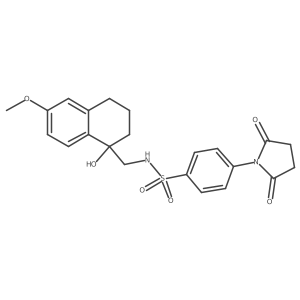 4-(2,5-dioxopyrrolidin-1-yl)-N-((1-hydroxy-6-methoxy-1,2,3,4-tetrahydronaphthalen-1-yl)methyl)benzenesulfonamide结构式
