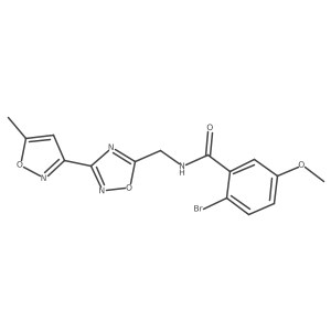 2-bromo-5-methoxy-N-((3-(5-methylisoxazol-3-yl)-1,2,4-oxadiazol-5-yl)methyl)benzamide结构式