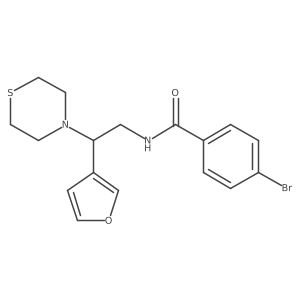 4-bromo-N-(2-(furan-3-yl)-2-thiomorpholinoethyl)benzamide结构式