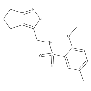 5-fluoro-2-methoxy-N-((2-methyl-2,4,5,6-tetrahydrocyclopenta[c]pyrazol-3-yl)methyl)benzenesulfonamide Structure