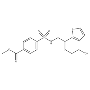 methyl 4-(N-(2-(2-hydroxyethoxy)-2-(thiophen-2-yl)ethyl)sulfamoyl)benzoate结构式