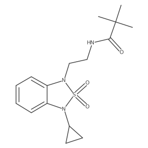 N-[2-(3-cyclopropyl-2,2-dioxo-1,3-dihydro-2lambda6,1,3-benzothiadiazol-1-yl)ethyl]-2,2-dimethylpropanamide Structure