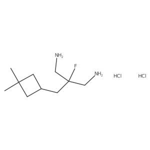 2-(Aminomethyl)-3-(3,3-dimethylcyclobutyl)-2-fluoropropan-1-amine dihydrochloride结构式