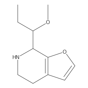 7-(1-methoxypropyl)-4H,5H,6H,7H-furo[2,3-c]pyridine结构式