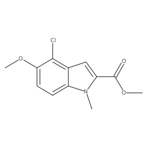Methyl 4-Chloro-5-methoxy-1-methyl-1H-indole-2-carboxylate结构式