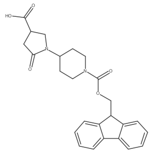 1-(1-{[(9H-fluoren-9-yl)methoxy]carbonyl}piperidin-4-yl)-5-oxopyrrolidine-3-carboxylic acid Structure