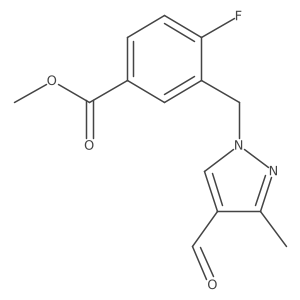 methyl 4-fluoro-3-[(4-formyl-3-methyl-1H-pyrazol-1-yl)methyl]benzoate结构式