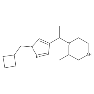 1-{1-[1-(cyclobutylmethyl)-1H-pyrazol-4-yl]ethyl}-2-methylpiperazine结构式