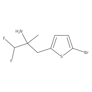 3-(5-Bromothiophen-2-yl)-1,1-difluoro-2-methylpropan-2-amine结构式