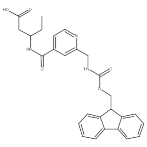 (3S)-3-({2-[({[(9H-fluoren-9-yl)methoxy]carbonyl}amino)methyl]pyridin-4-yl}formamido)pentanoic acid结构式