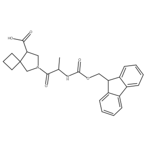 6-[(2R)-2-({[(9H-fluoren-9-yl)methoxy]carbonyl}amino)propanoyl]-6-azaspiro[3.4]octane-8-carboxylic acid结构式