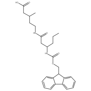 5-[(3R)-3-({[(9H-fluoren-9-yl)methoxy]carbonyl}amino)hexanamido]-3-methylpentanoic acid Structure