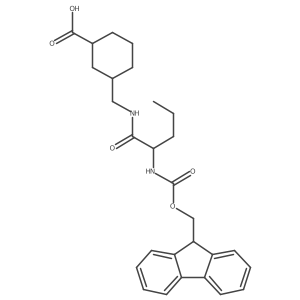 3-{[2-({[(9H-fluoren-9-yl)methoxy]carbonyl}amino)pentanamido]methyl}cyclohexane-1-carboxylic acid结构式