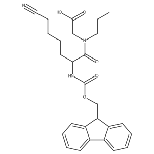 2-[6-cyano-2-({[(9H-fluoren-9-yl)methoxy]carbonyl}amino)-N-propylhexanamido]acetic acid结构式