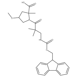 1-[3-({[(9H-fluoren-9-yl)methoxy]carbonyl}amino)-2,2-dimethylpropanoyl]-4-methoxy-2-methylpyrrolidine-2-carboxylic acid Structure