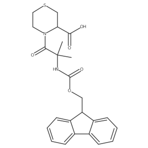 4-[2-({[(9H-fluoren-9-yl)methoxy]carbonyl}amino)-2-methylpropanoyl]thiomorpholine-3-carboxylic acid结构式