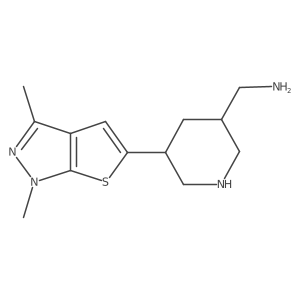 (5-{1,3-dimethyl-1H-thieno[2,3-c]pyrazol-5-yl}piperidin-3-yl)methanamine结构式