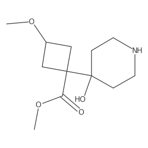 Methyl 1-(4-hydroxypiperidin-4-yl)-3-methoxycyclobutane-1-carboxylate结构式