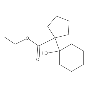 Ethyl 1-(1-hydroxycyclohexyl)cyclopentane-1-carboxylate结构式