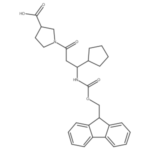 1-[3-cyclopentyl-3-({[(9H-fluoren-9-yl)methoxy]carbonyl}amino)propanoyl]pyrrolidine-3-carboxylic acid Structure