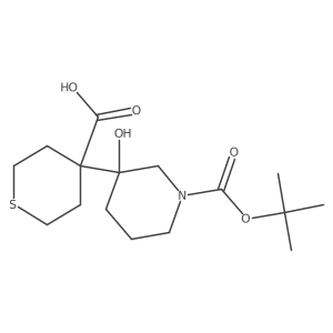 4-{1-[(Tert-butoxy)carbonyl]-3-hydroxypiperidin-3-yl}thiane-4-carboxylic acid Structure