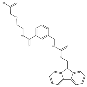 2-[2-({2-[({[(9H-fluoren-9-yl)methoxy]carbonyl}amino)methyl]pyridin-4-yl}formamido)ethoxy]acetic acid Structure