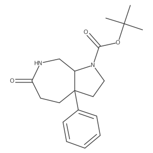 Rel-tert-butyl (3aR,8aS)-6-oxo-3a-phenyloctahydropyrrolo[2,3-c]azepine-1(2H)-carboxylate结构式
