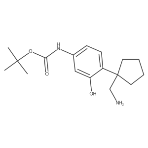 tert-butyl N-{4-[1-(aminomethyl)cyclopentyl]-3-hydroxyphenyl}carbamate结构式