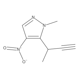 5-(but-3-yn-2-yl)-1-methyl-4-nitro-1H-pyrazole Structure