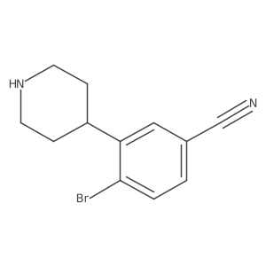 4-Bromo-3-(piperidin-4-yl)benzonitrile结构式